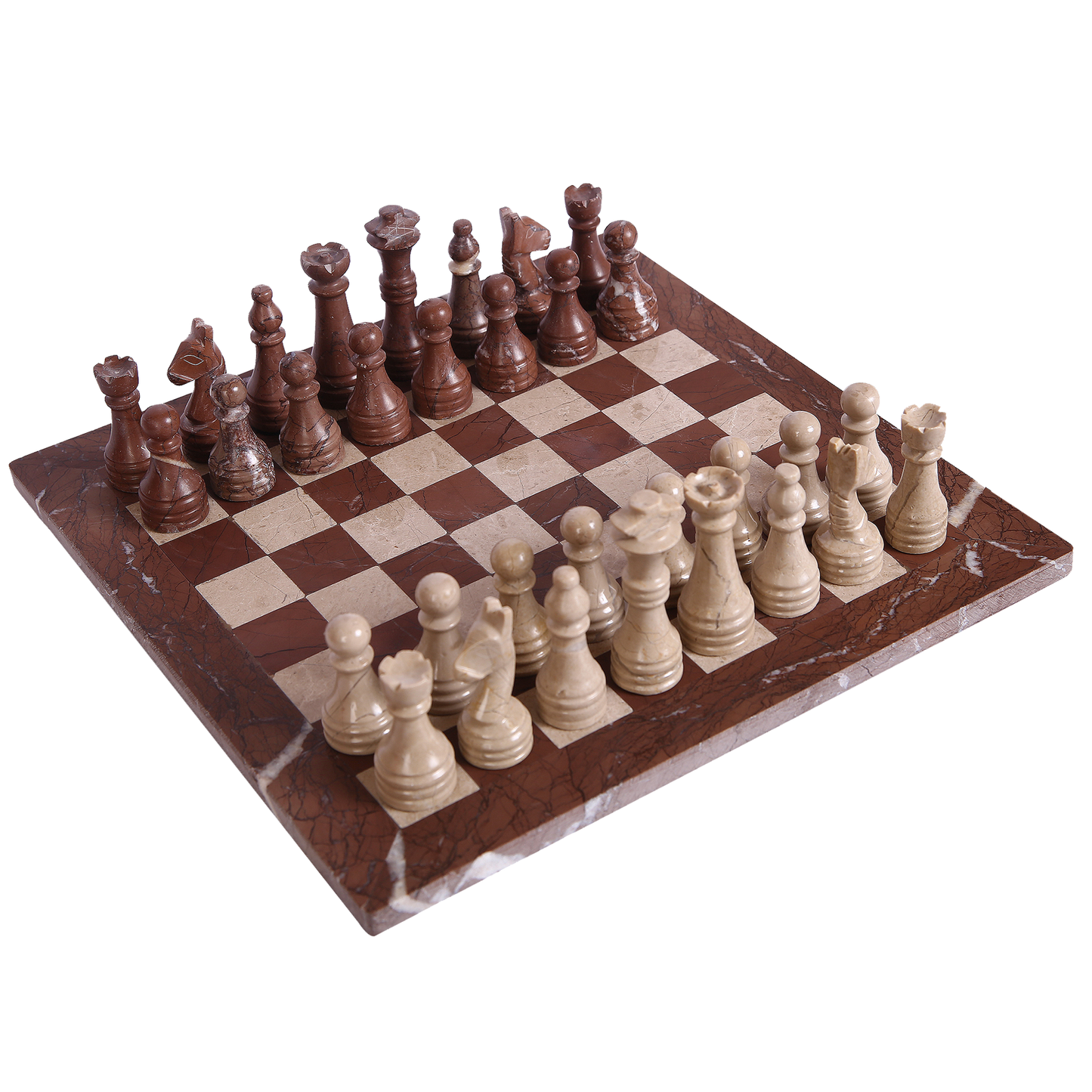 Handmade Marble Chess Set - Marina & Virona (15 x 15 Inches) - Chess Sets for Adults - Premium Quality Chess Boards - Fancy Chess Boards