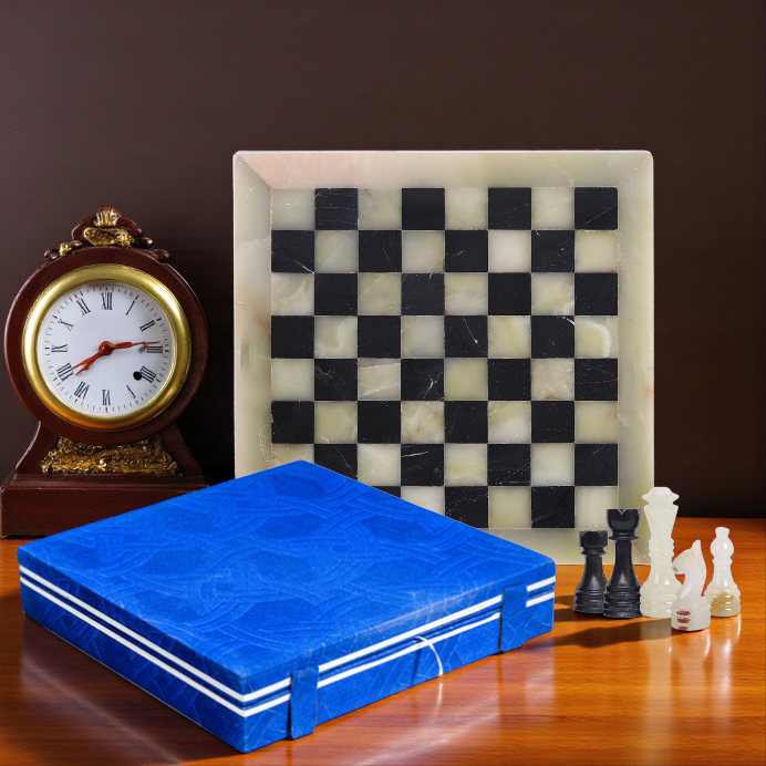 Marble Hives Luxury Handmade Marble Chess Set – Green and Black