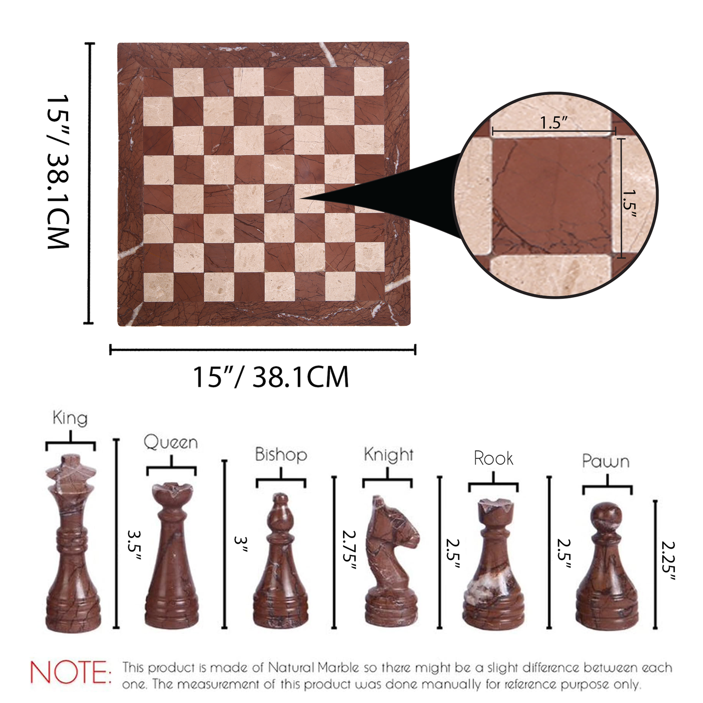 Marble Hives Luxury Handmade Marble Chess Set β Marina & Beige