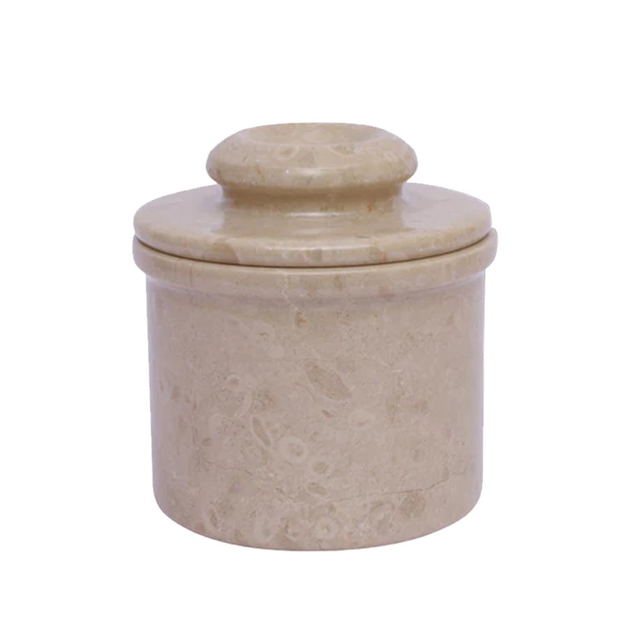 Marble Butter Crock With Lid- Perfect Butter Keeper Crock- Classic Butter Bowl- Stylish French Butter Keeper - Purely Handcrafted Natural Marble