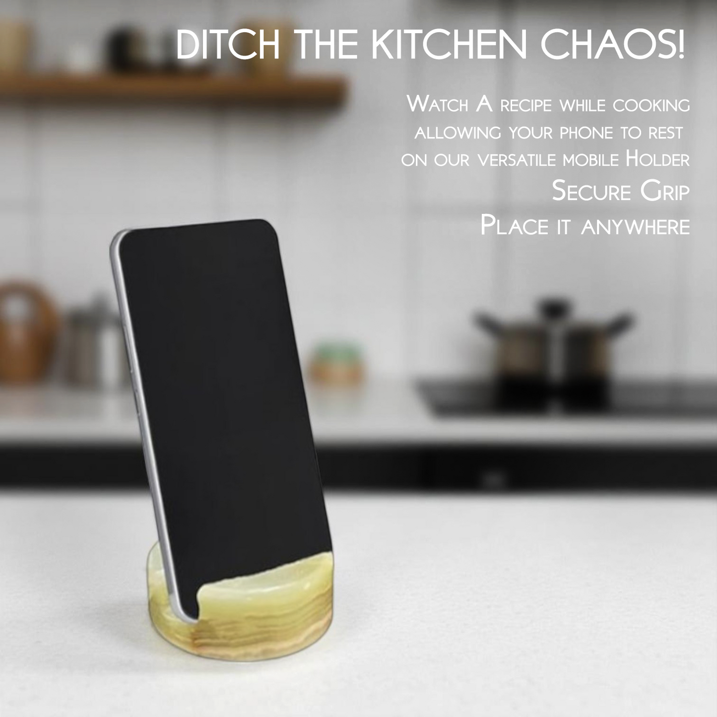 Marble Mobile Holder - Onyx