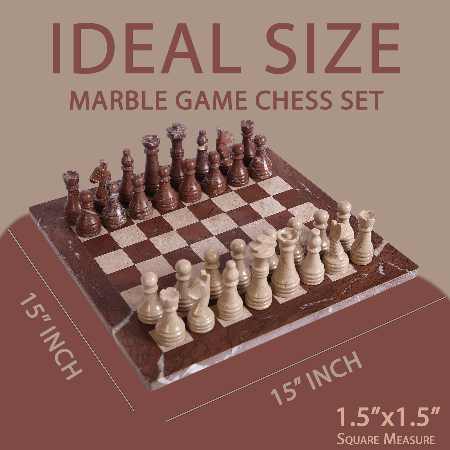 Marble Hives Luxury Handmade Marble Chess Set β Marina and White