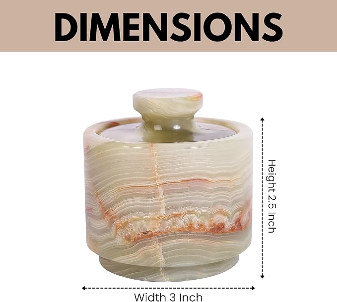 Marble Salt Cellar Set with Lid (Pack of 2) | Salt and Pepper Keeper, Spice Jar Canister Set, Sugar Container, Kitchen Organiser