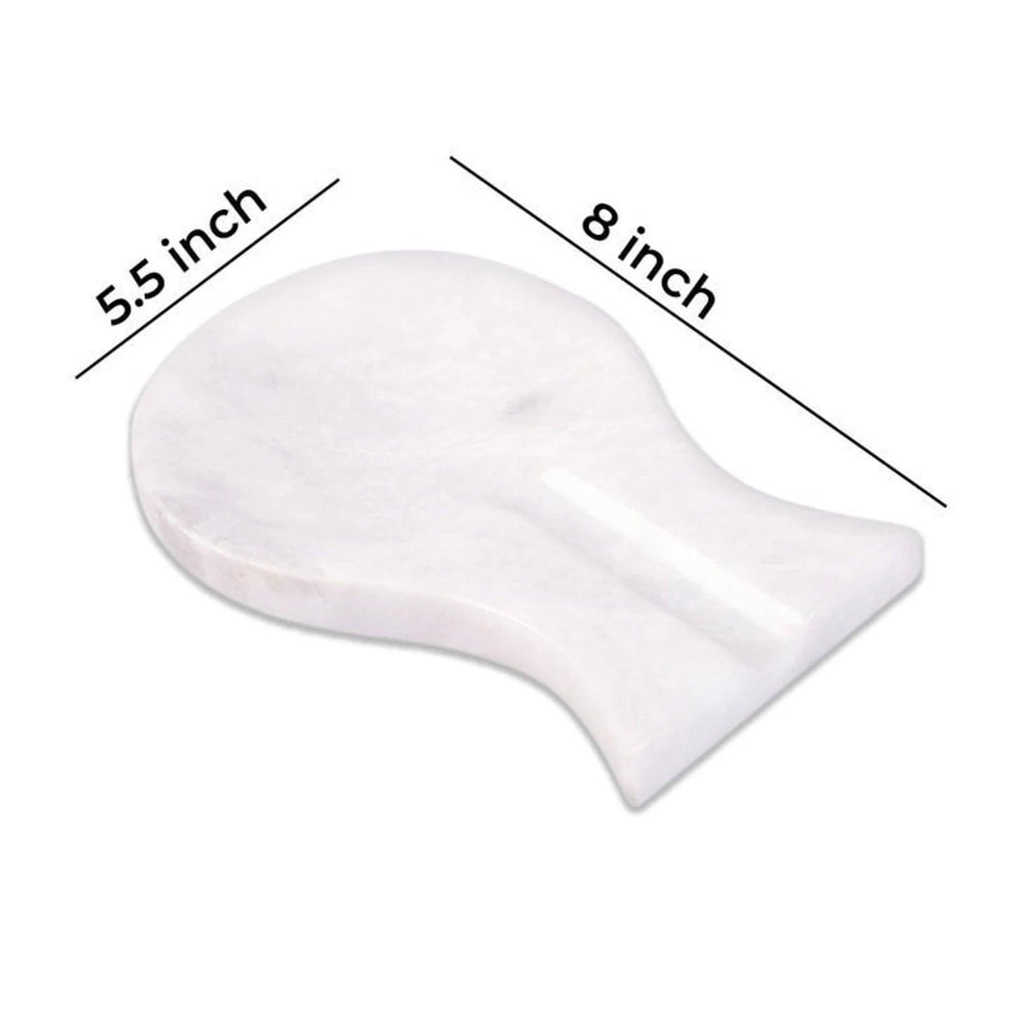 Marble Spoon Rest, Utensil Holder and Versatile Kitchen Counter Accessory with Adhesive Stickers for Secure Placement, 8L x 5.5W x 1H Inches, and Effortless Style and Functionality