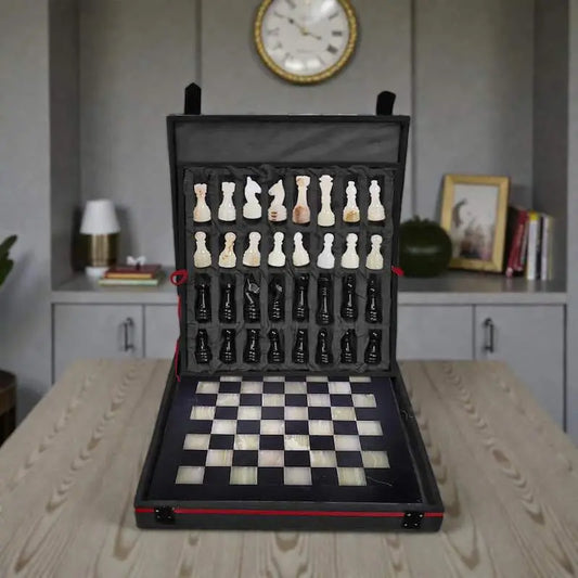 Black & Onyx Handmade Marble Chess Set