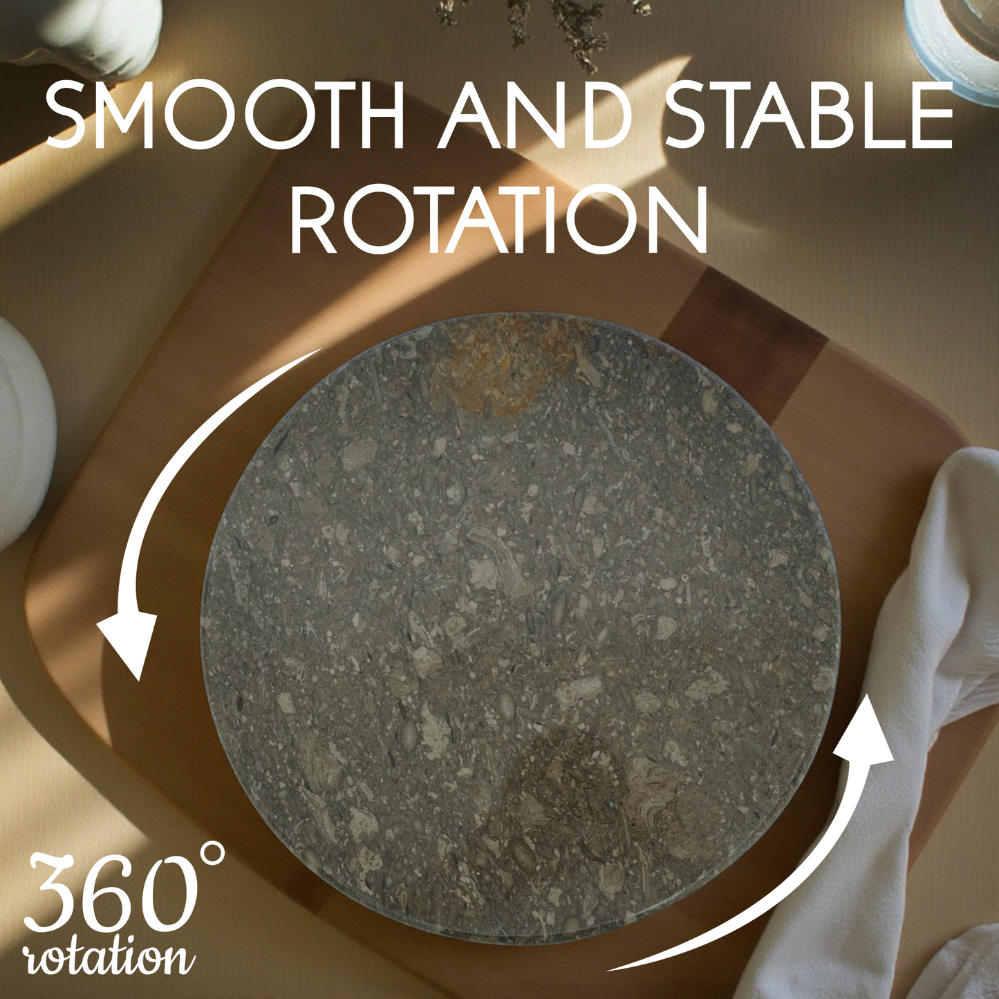 Marble Lazy Susan 16 Inch Grey