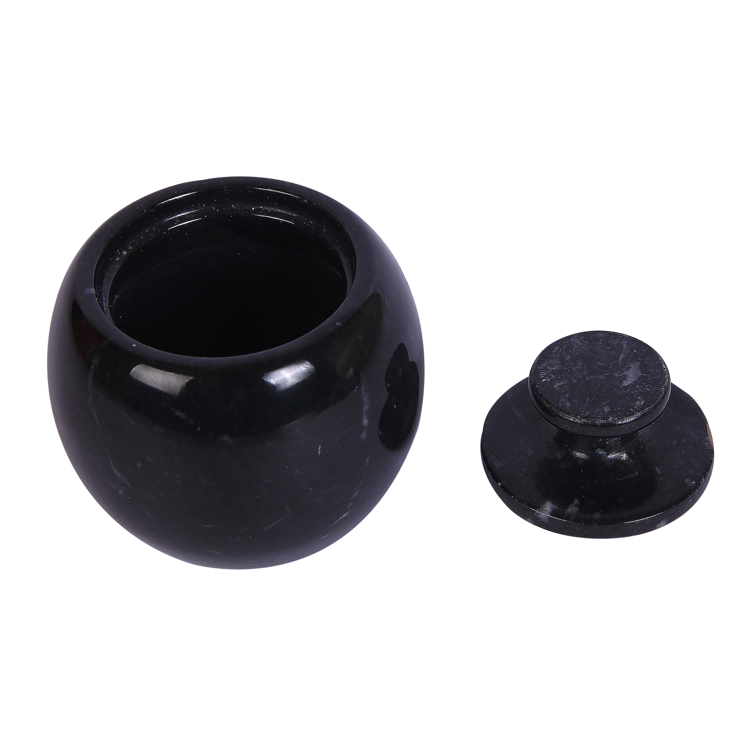 Marble Salt Cellar with Lid- Pack of 2 Marble Salt and Pepper Bowls- Salt Holder with Lid to Put Salt, Paprika, Pepper, and Spice