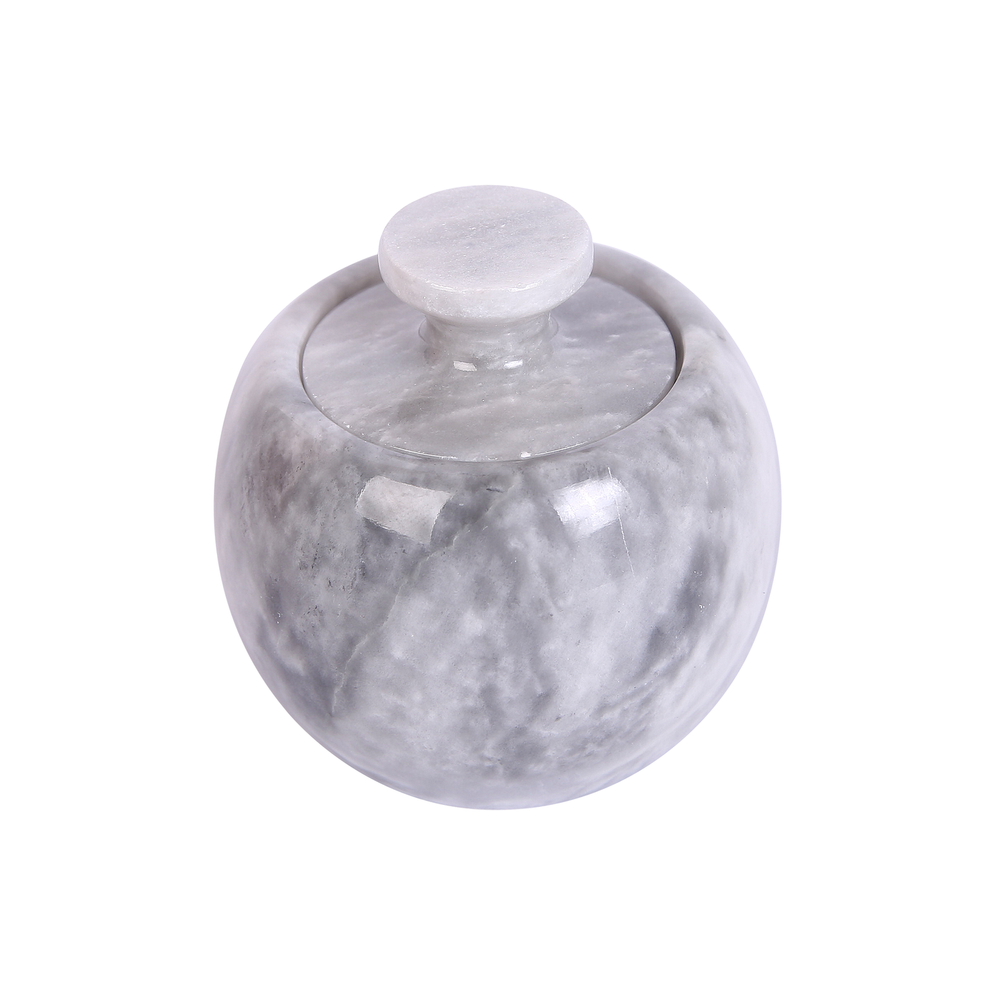 Marble Salt Cellar with Lid- Pack of 2 Marble Salt and Pepper Bowls- Salt Holder with Lid to Put Salt, Paprika, Pepper, and Spice