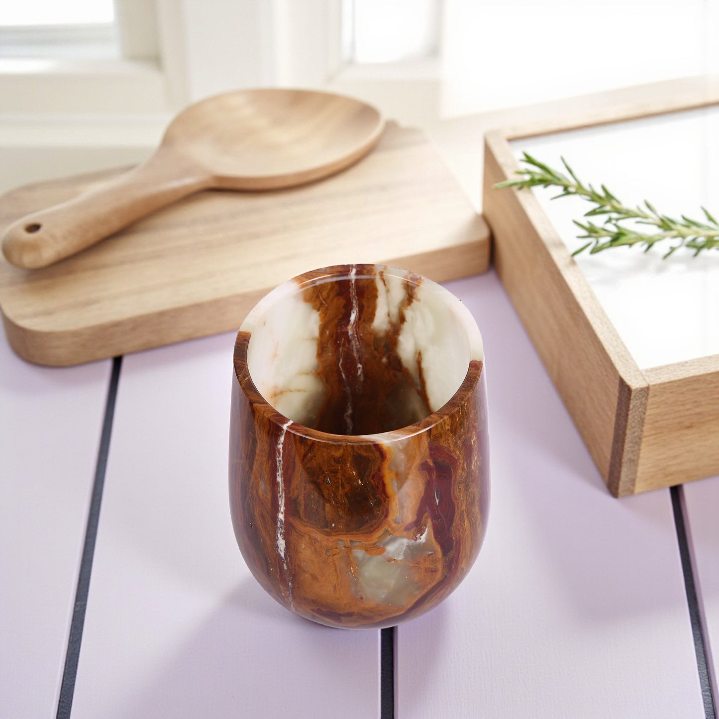 Marble Wine Chiller Slanted Shape - Onyx