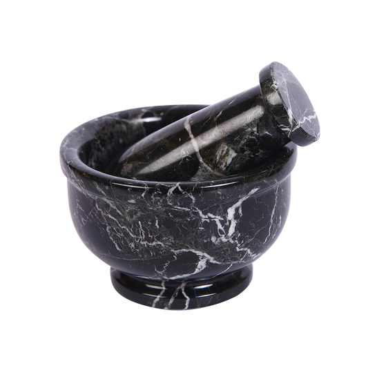 Exquisite Marble Mortar and Pestle Set (4 inches) - Your Ultimate Kitchen Essential for Grinding Spices, Making Guacamole, Salsa, Pesto, and Crushing Pills
