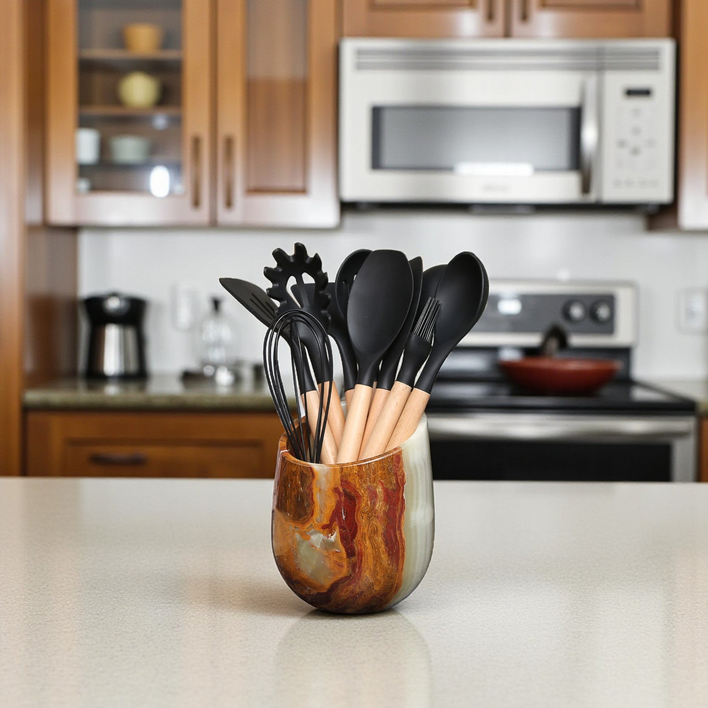 Marble Wine Chiller Slanted Shape - Onyx