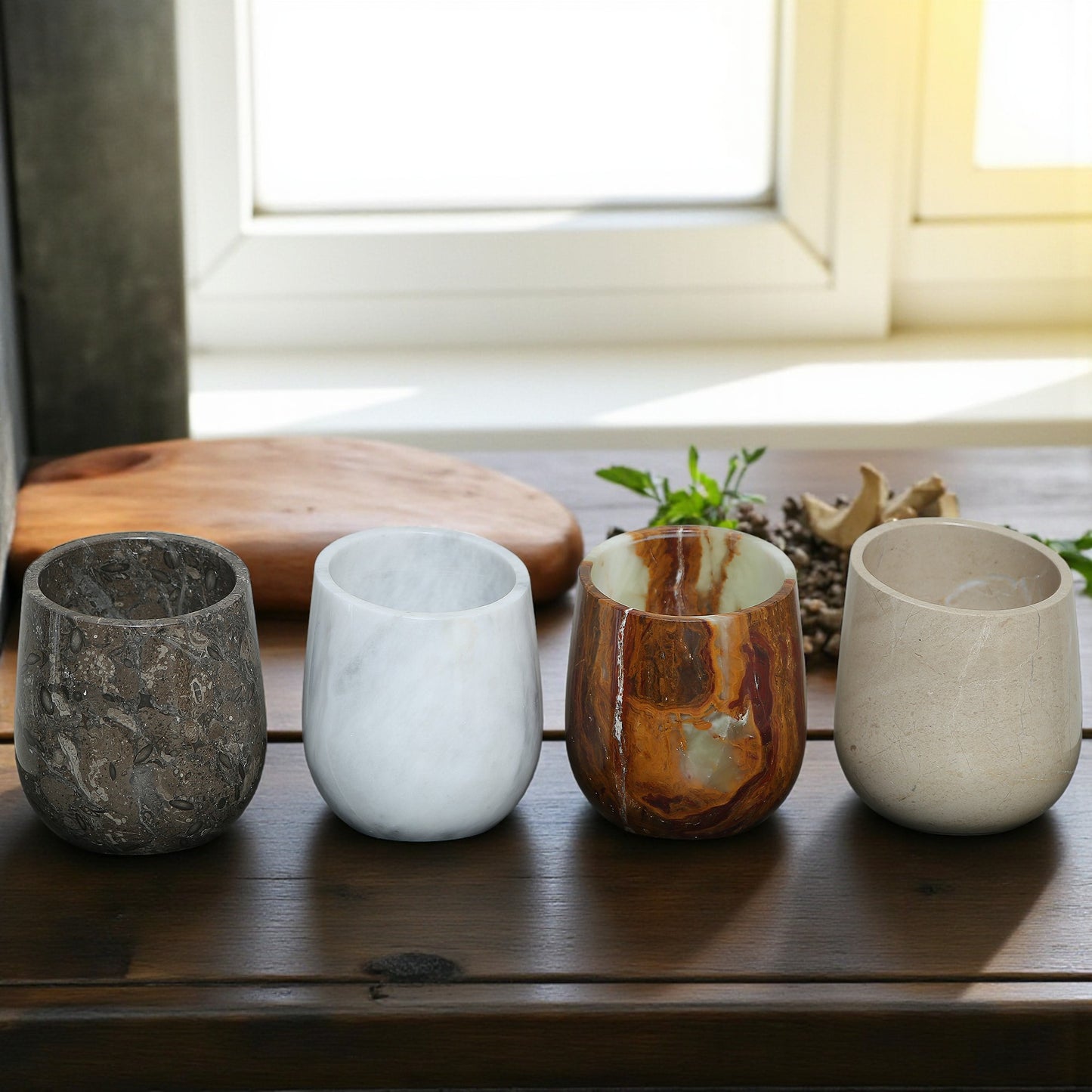 Marble Wine Chiller Slanted Shape - Onyx