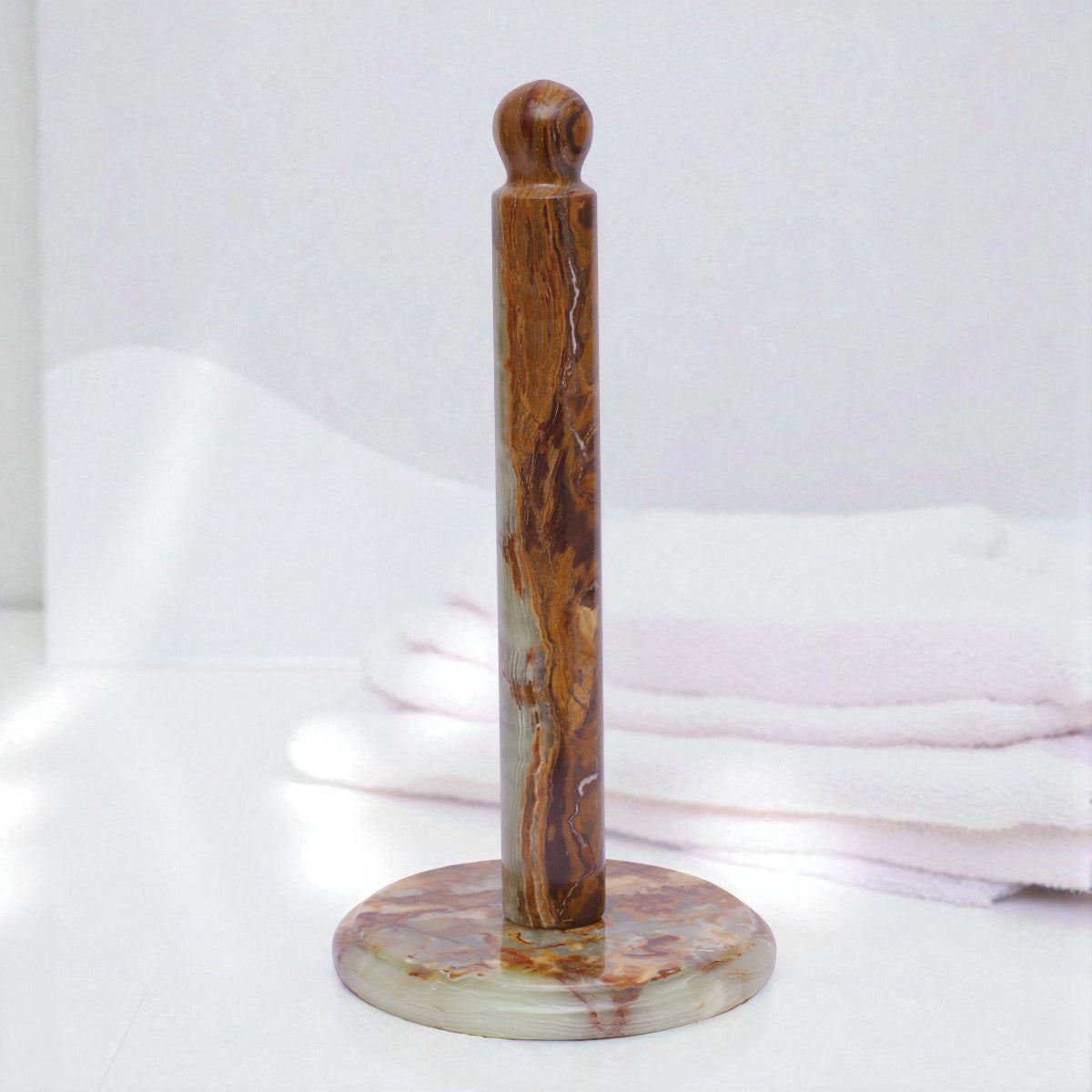 Marble Paper Towel Holder - Onyx Green