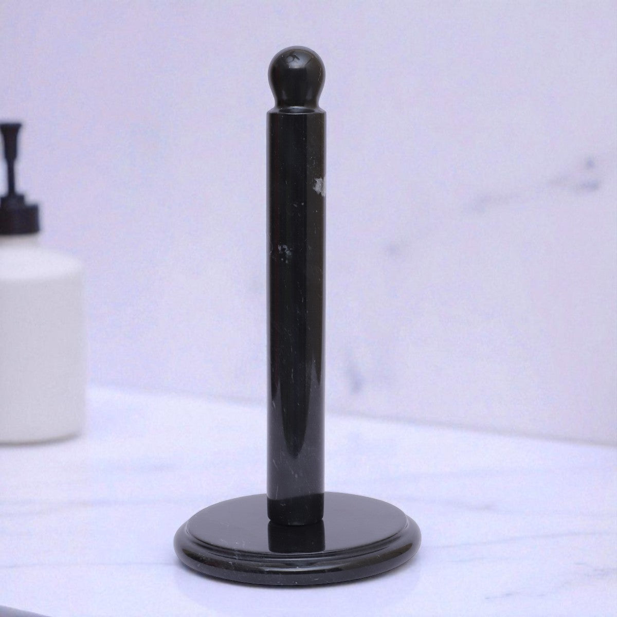 Marble Paper Towel Holder - Black