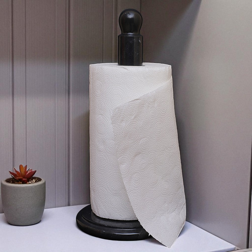 Marble Paper Towel Holder - Black
