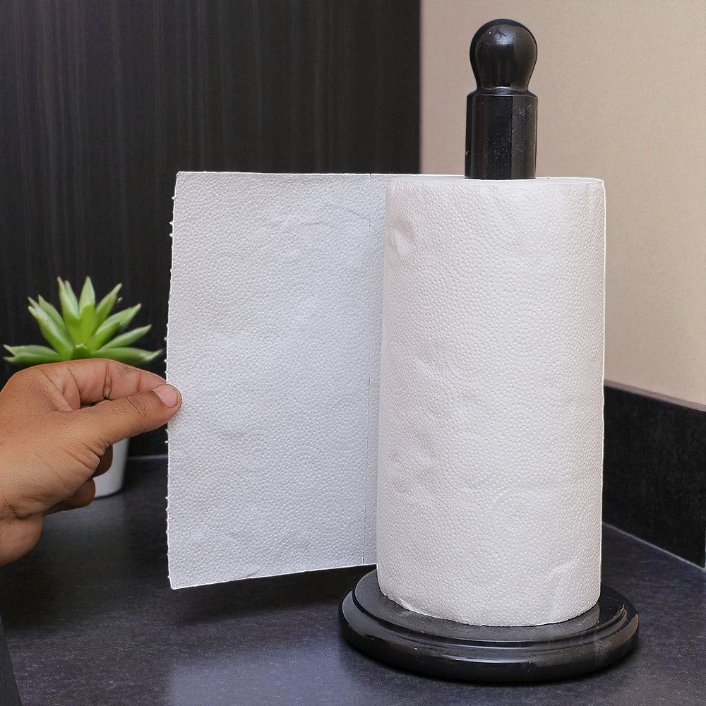 Marble Paper Towel Holder - Black