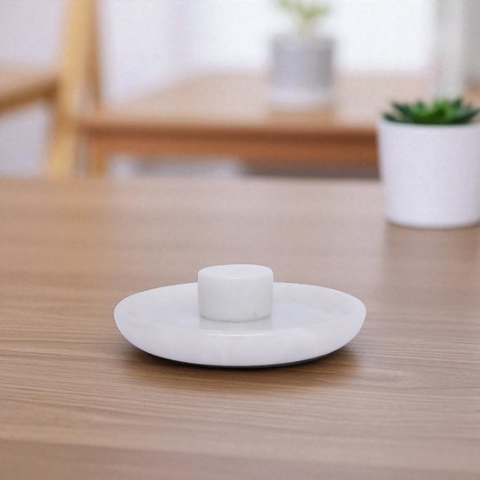 Marble Serenity Incense Holder White