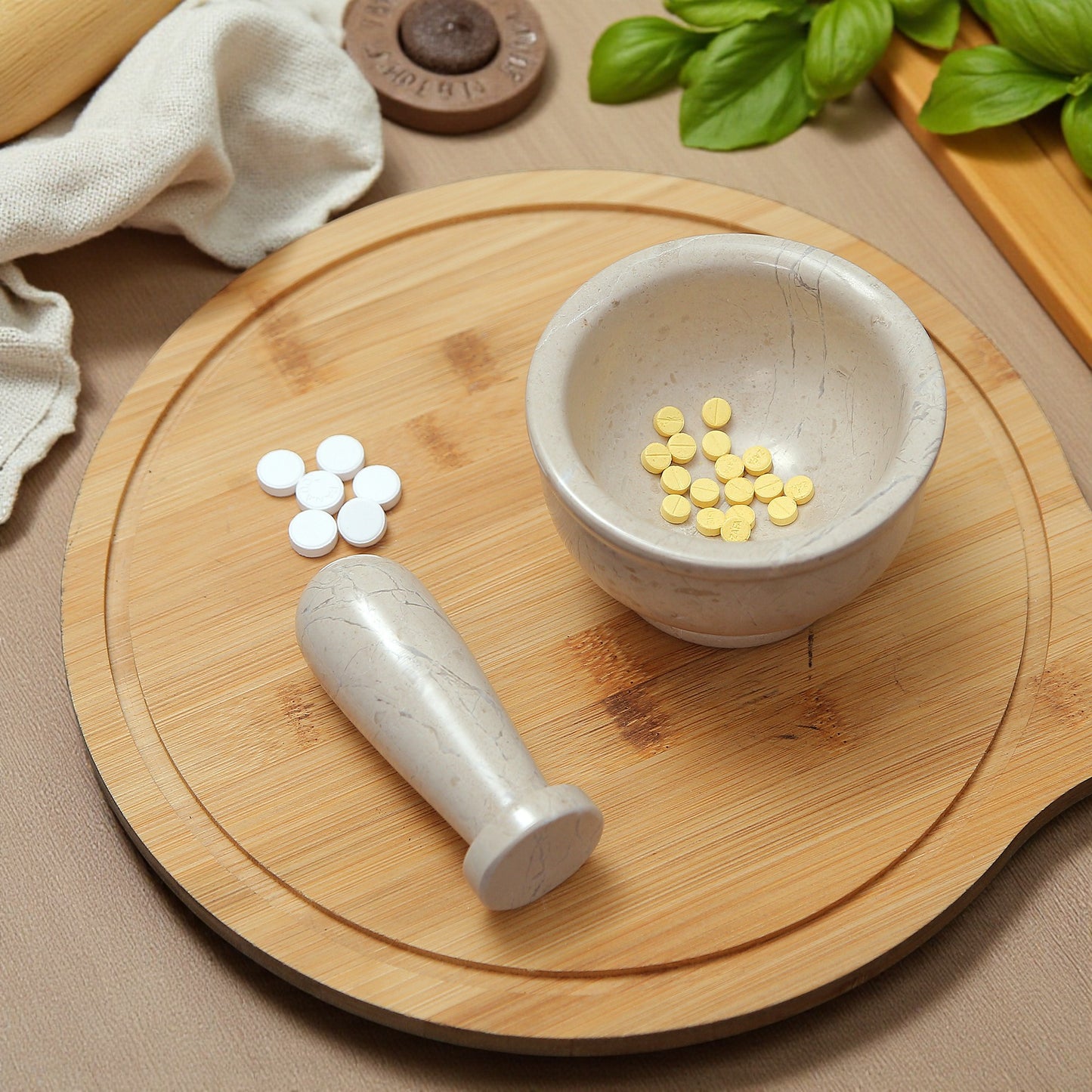 Marble Mortar and Pestle Set (4 inches) Black Verona