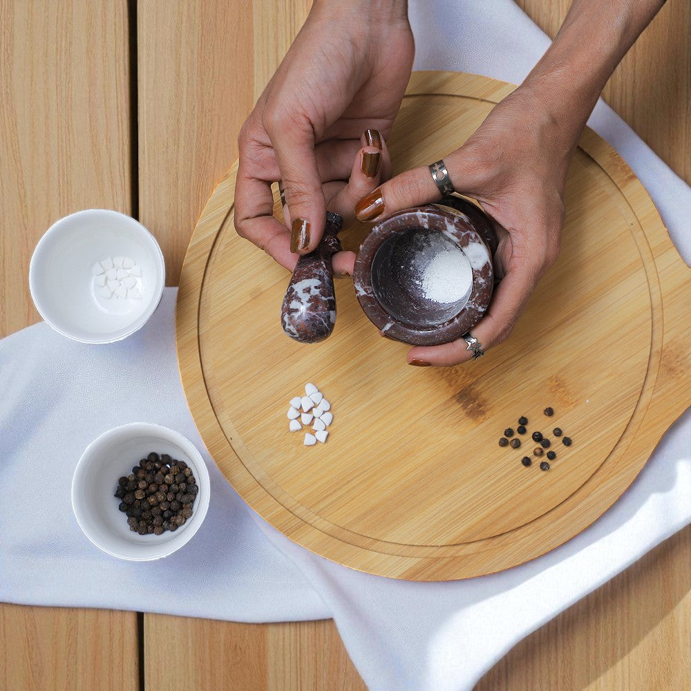 Exquisite Marble Mortar and Pestle Set (2.5 inch) - Your Ultimate Kitchen Essential for Grinding Spices, Making Guacamole, Salsa, Pesto, and Crushing Pills