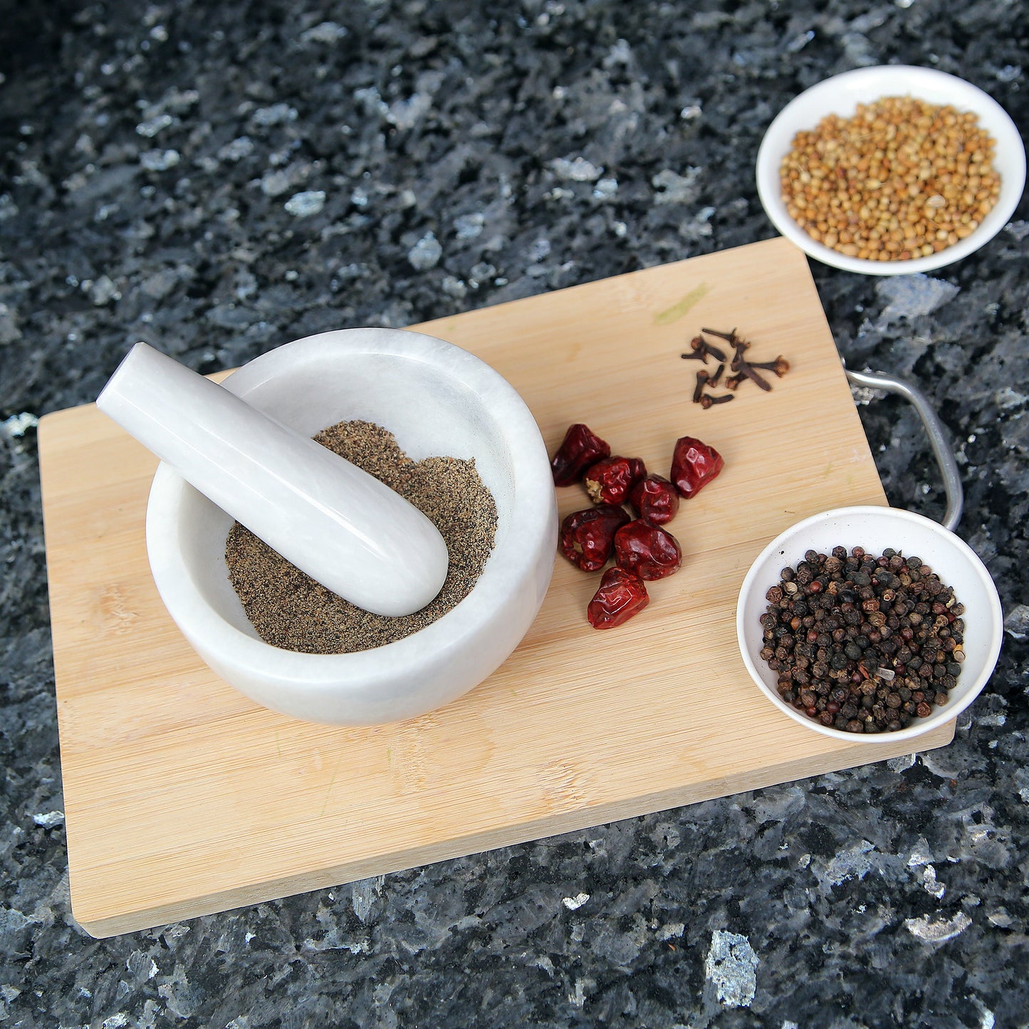 Exquisite Marble Mortar and Pestle Set (5 inch)- Your Ultimate Kitchen Essential for Grinding Spices, Making Guacamole, Salsa, Pesto, and Crushing Pills