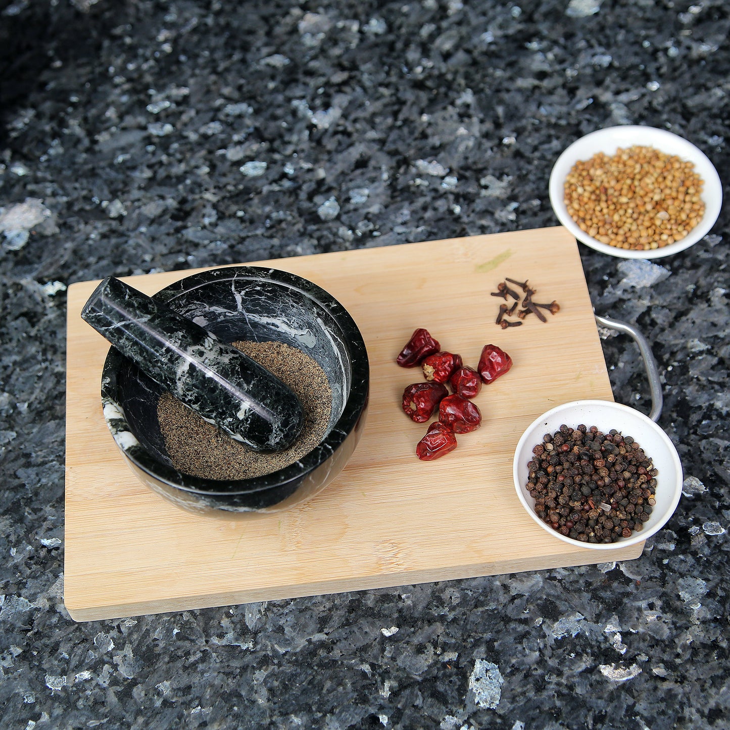 Exquisite Marble Mortar and Pestle Set (5 inch)- Your Ultimate Kitchen Essential for Grinding Spices, Making Guacamole, Salsa, Pesto, and Crushing Pills