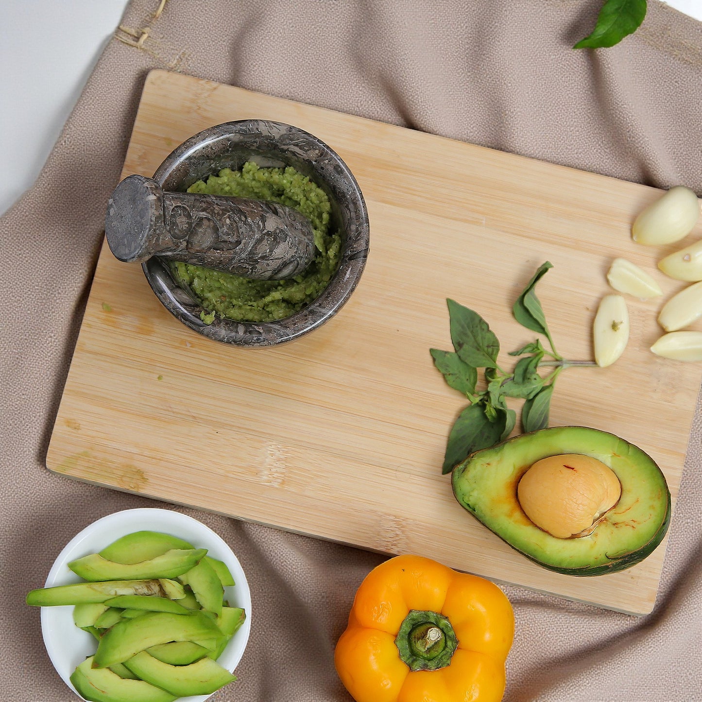 Marble Mortar and Pestle Set (4 inches) Grey