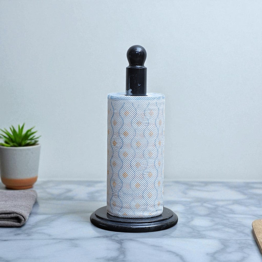 Marble Paper Towel Holder - Black
