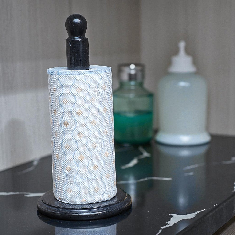 Marble Paper Towel Holder - Black