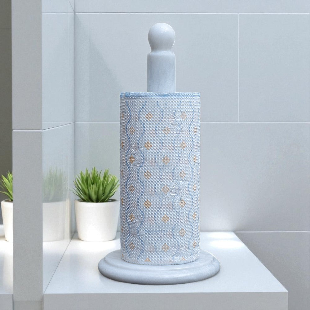 Marble Paper Towel Holder - White