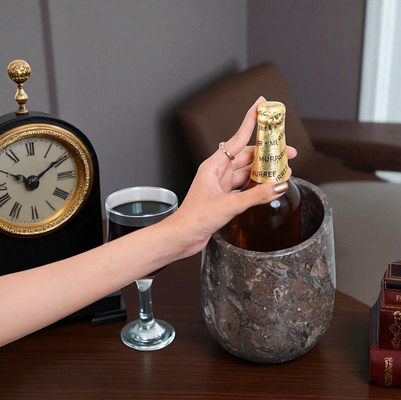 Marble Wine Chiller Slanted Shape - Oceanic