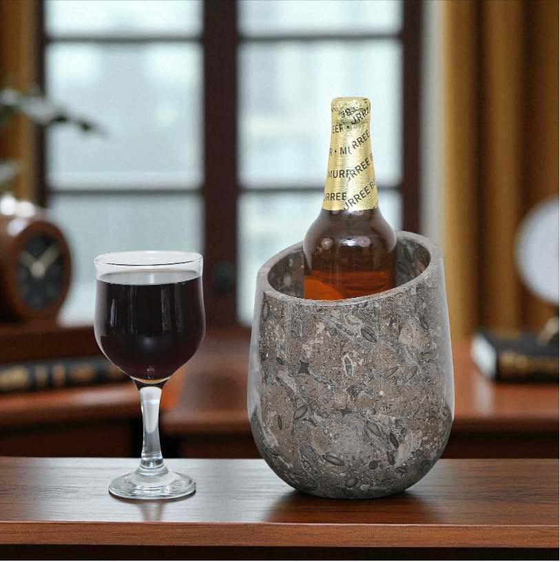 Marble Wine Chiller Slanted Shape - Oceanic