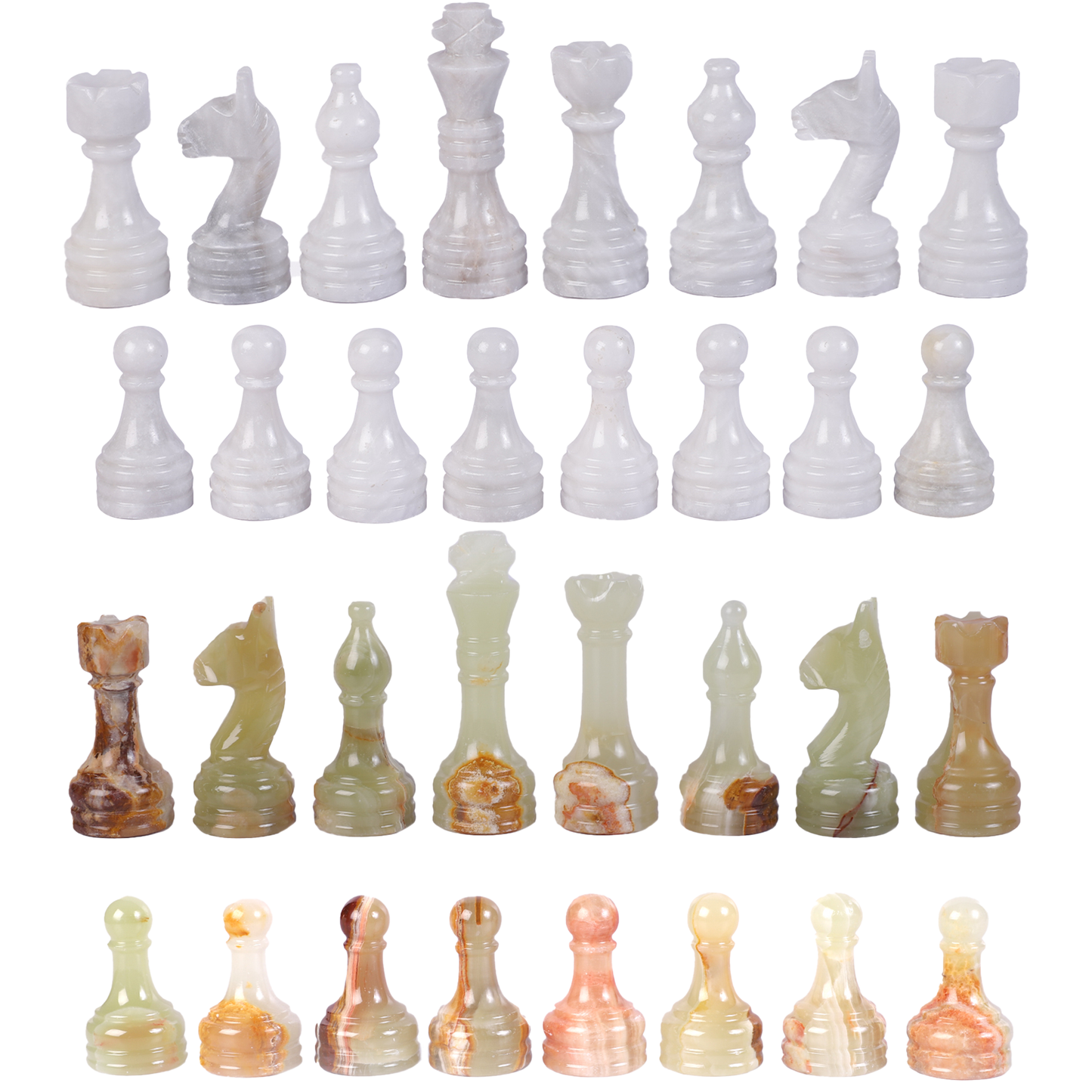 Marble Hives Luxury Handmade Marble Chess Set – White and Green