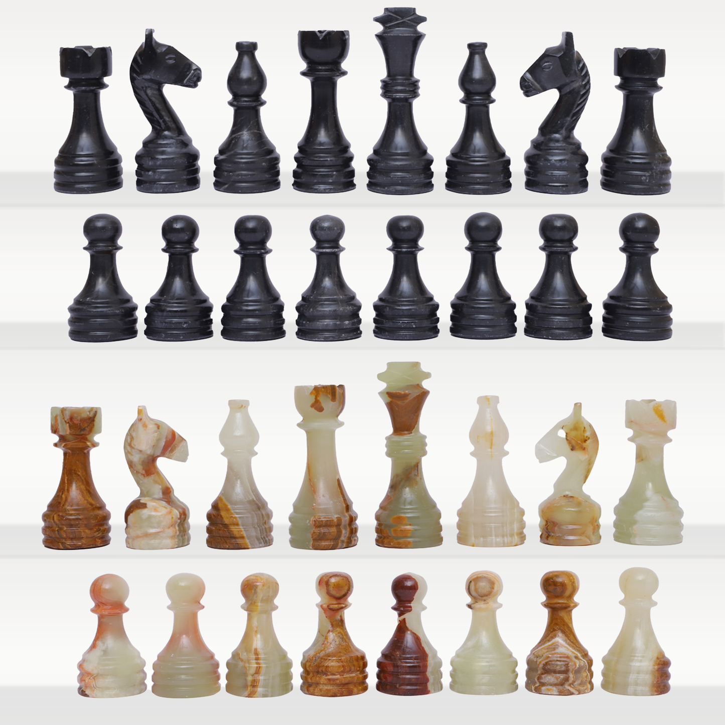 Onyx Green & Black Chess Figures