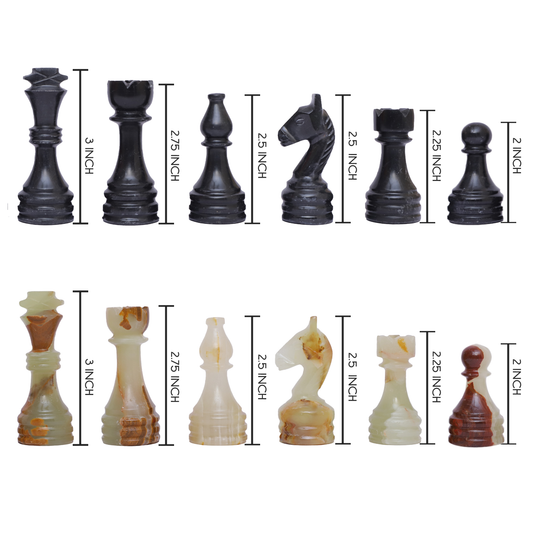 Onyx Green & Black Chess Figures