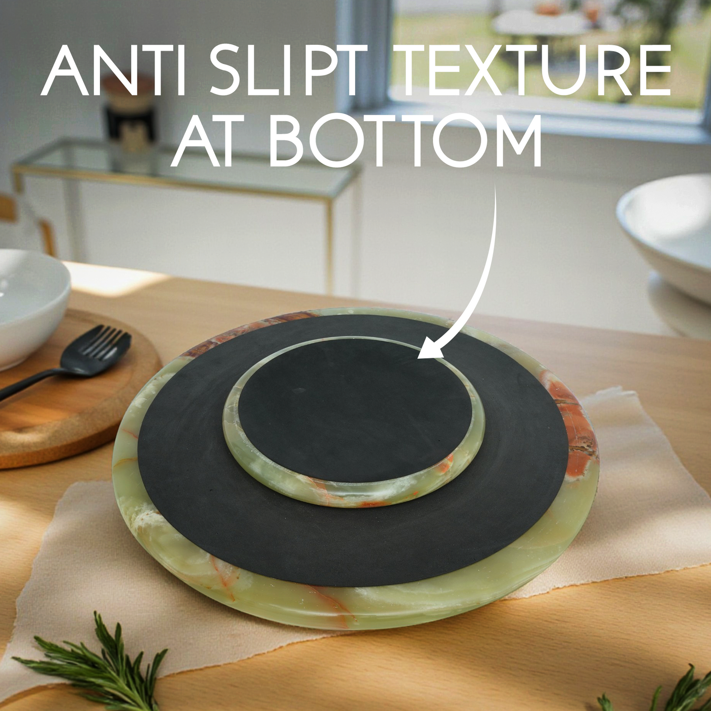 Marble Lazy Susan 16 Inch Onyx Green