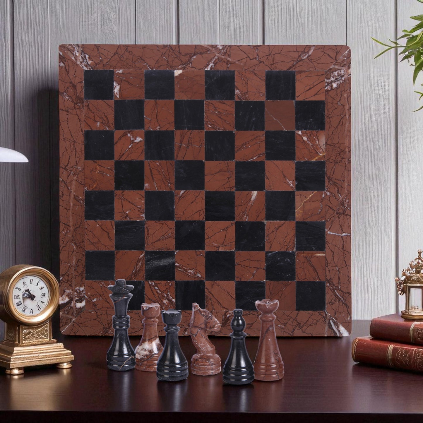 Marble Hives Luxury Handmade Marble Chess Set β Marina & Black
