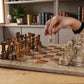 Coral & Brown Chess Figures