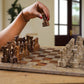 Marble Hives Luxury Handmade Marble Chess Set – Brown and Coral