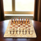 Marble Hives Luxury Handmade Marble Chess Set – Brown and Coral