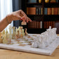 White & Onyx Green Chess Figures