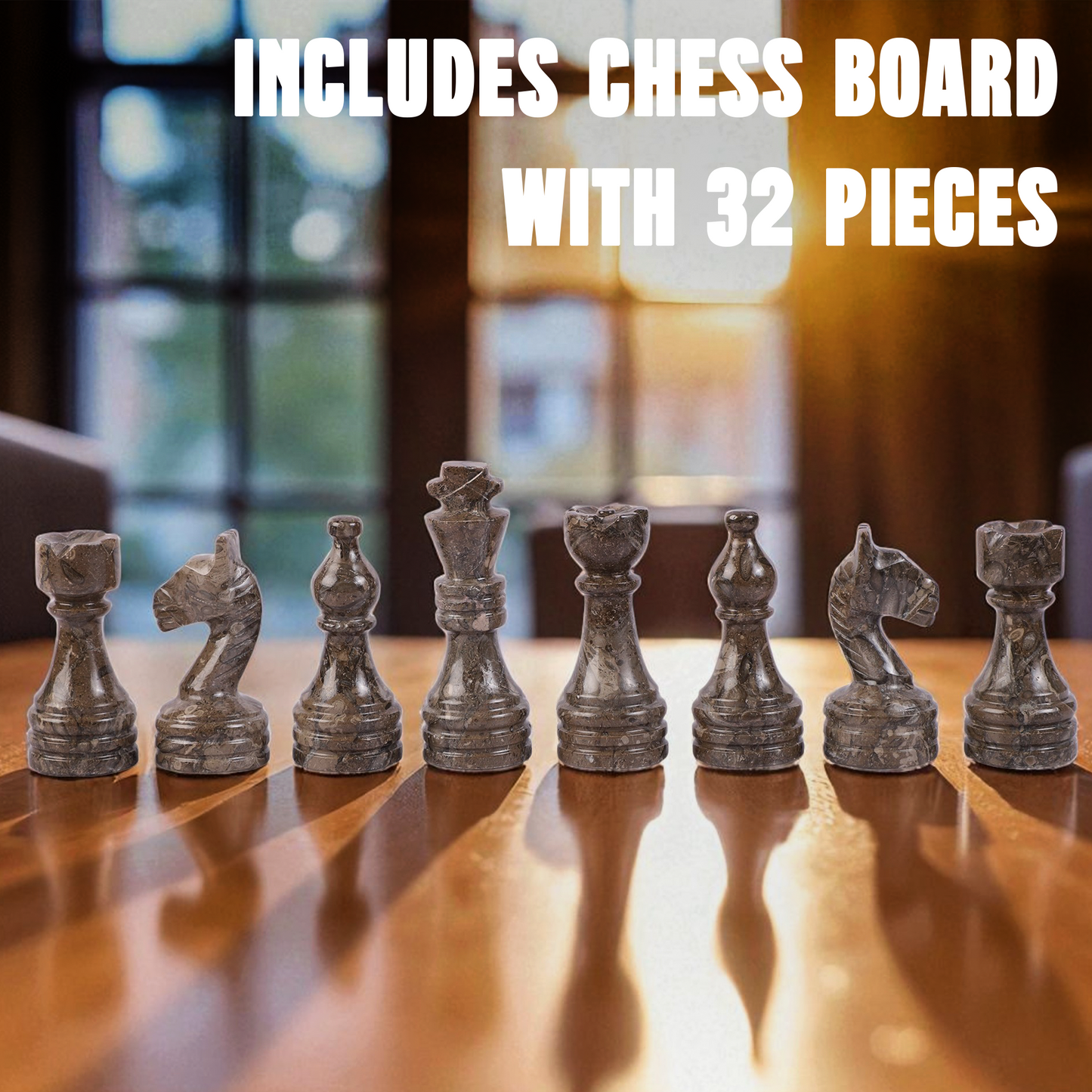 Marble Hives Luxury Handmade Marble Chess Set – Oceanic & White