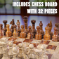 Marble Hives Luxury Handmade Marble Chess Set – Brown and Coral