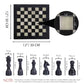 12 Inch Black & Onyx Marble Ches Set