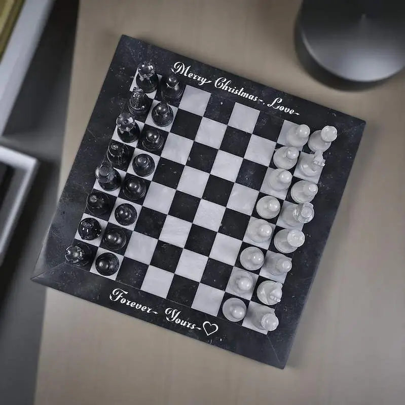 12 Inch Black & White Chess Set