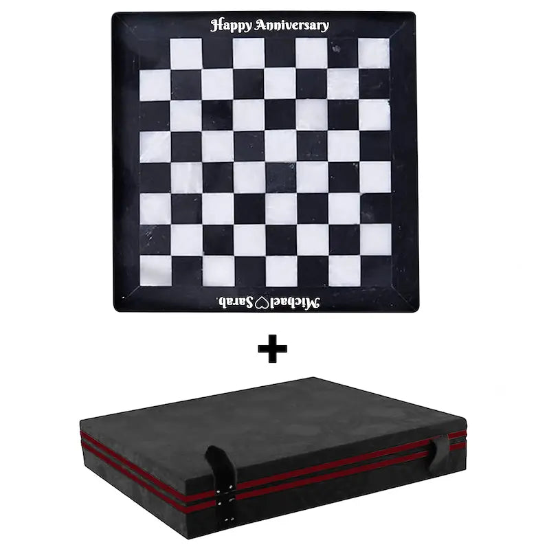 12 Inch Black & White Handmade Chess Set