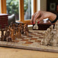 12 Inch Coral and Brown Marble Chess Set
