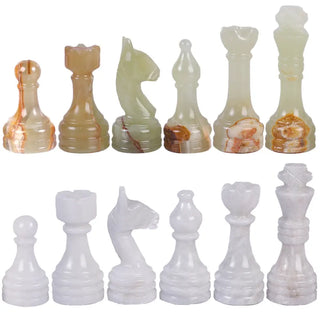 Chess Figures White & Onyx Green