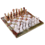 Handmade Marble Chess Set - Green Onyx & White (15 x 15 Inches) - Chess Sets for Adults - Premium Quality Chess Boards - Aesthetic Chess Boards