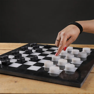 Black and White Marble Chess Set 