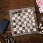 15 Inch  Oceanic Gray & Verona Marble Ches Set